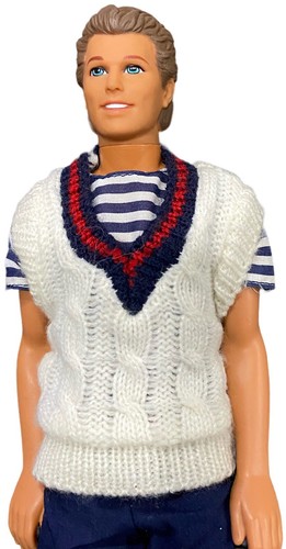 Bambola KEN vintage 1995 con maglia maglione scarpe camicia stile polo Barbie - Foto 3 di 6