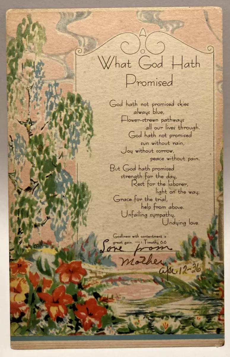 God Hath Not Promised Poem 