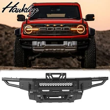 For 2021-2025 Ford Bronco Full-Width Front Bumper+ Side Wings + Skid Plate Steel