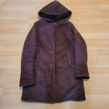 Duck Sport New York Shearling Sheep Leather Coat Jacket Made Usa Clean Soft Sz S