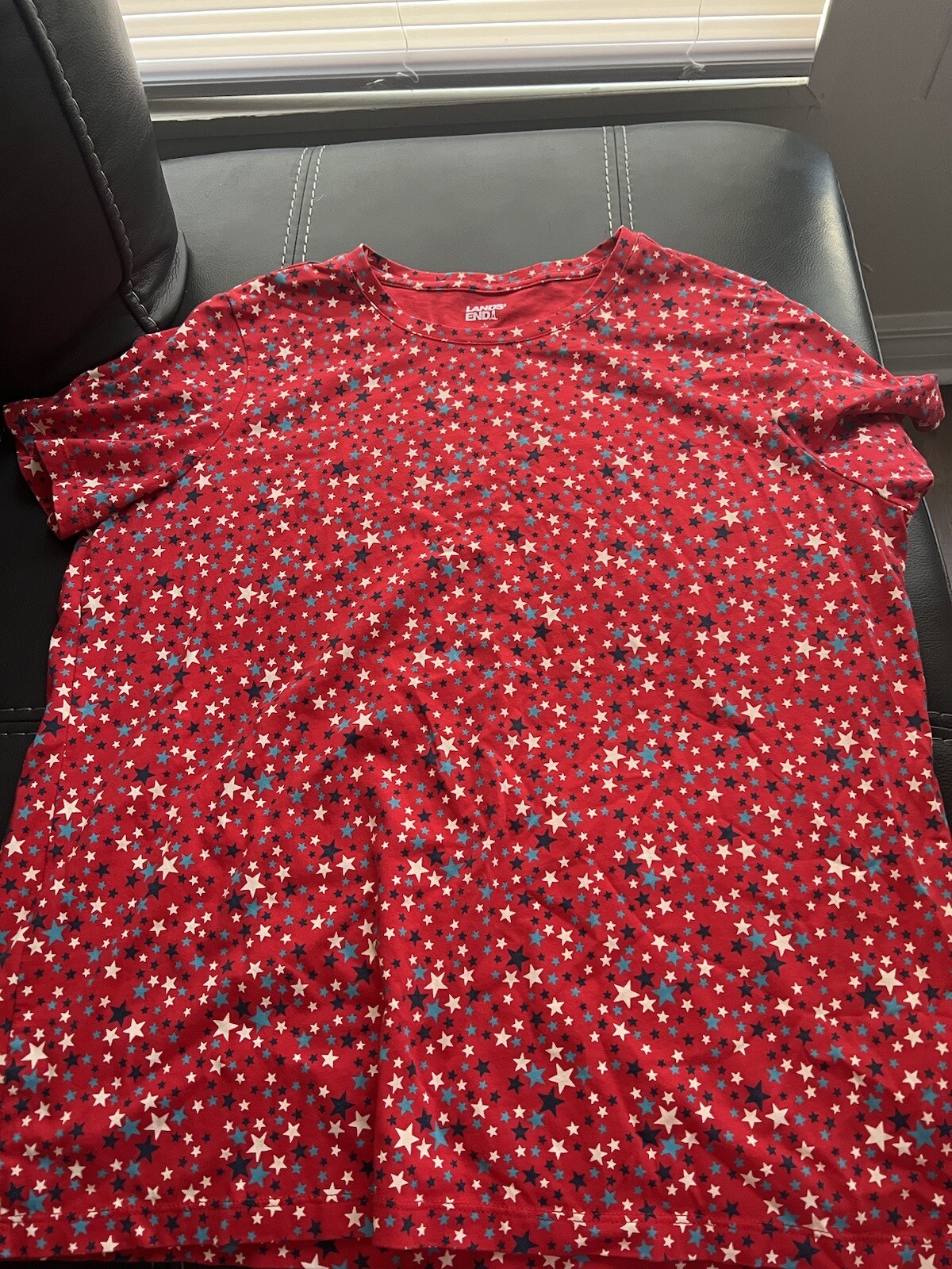 Lands End Womens Tshirt Size Large Short Sleeve 4th of July Theme