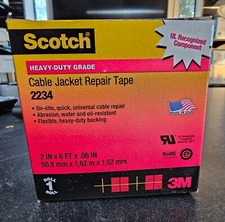 Scotch 2234 Cable Jacket Repair Tape 2IN x 6FT x .06IN Black   