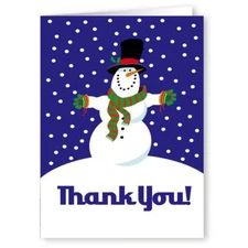 Holiday Snowman Thank You Note Card Set - 10 Boxed Note Cards - 14229
