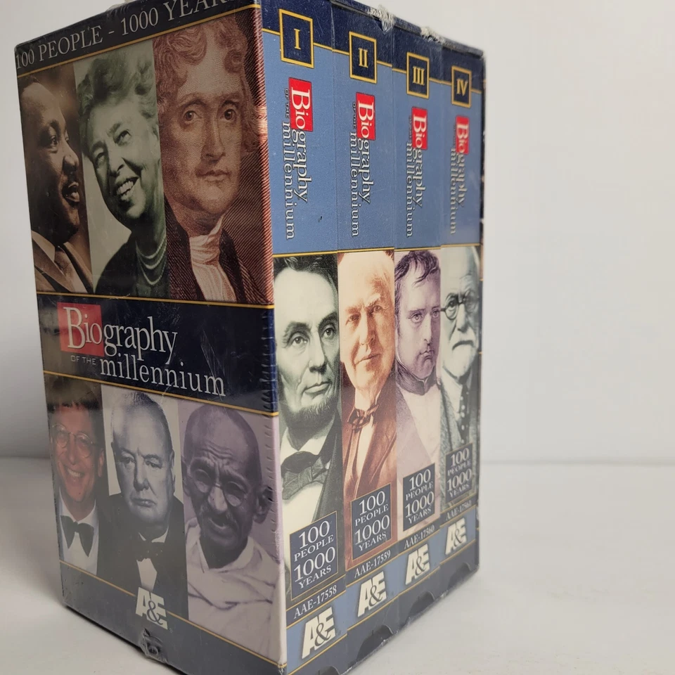 New Sealed A&E Biography of the Millennium, 100 People 100 Years 4-Tapes VHS Set - Image 2 of 4