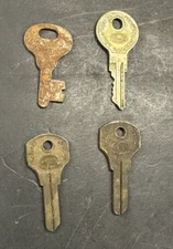 2 Antique Corbin blank Keys 2 Vintage cut Corbin Key