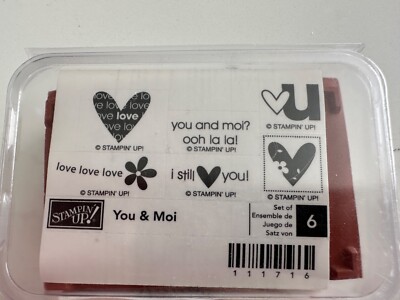 Stampin up! You & Moi Set of 6 Unmounted Stamps Hearts I Still Love You! #111716