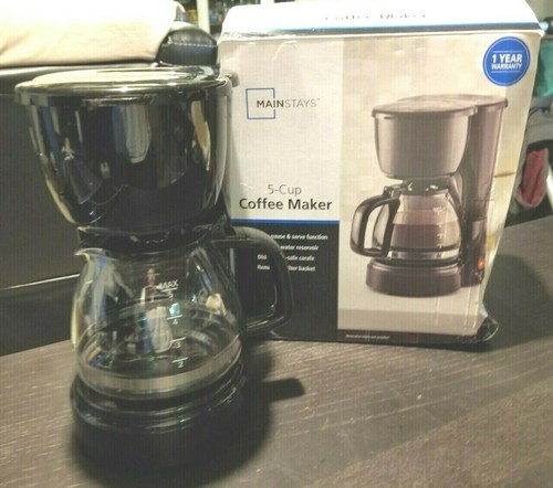 Mainstays 5 Cup Black Coffee Maker with 