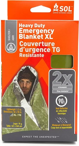 Survive Outdoors Länger 90% Wärmereflektierende strapazierfähige Notfalldecke - dick