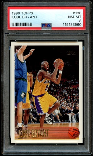 1996 Topps Kobe Bryant #138 Rookie Card PSA 8 NM-MINT Lakers Fresh Slab