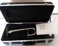 Mini Trombone Bb w/ Case and Mouthpiece- Nickel Plated Excellent Condition