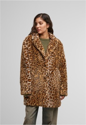 Damen Oversized Faux Fur Leo Mantel | Urban Classics | TB7937
