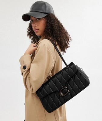 NWT Coach Tabby 33 Quilted Nappa Leather Shoulder Bag Pewter/Black
