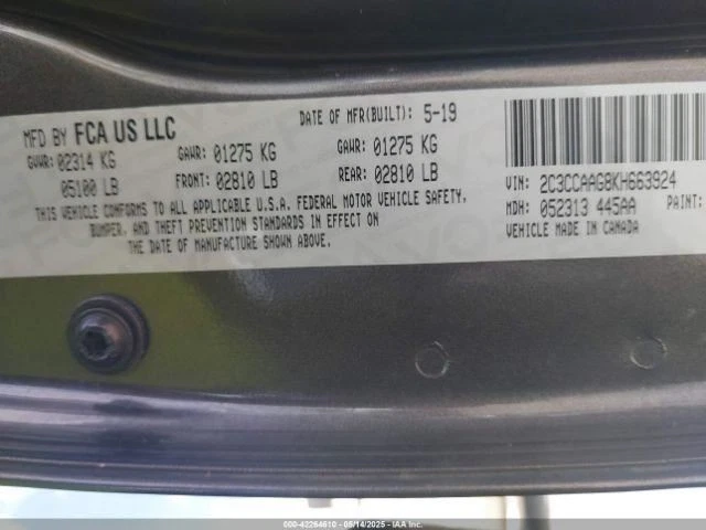 2019 Chrysler 300 Challenger Radiator Fan Motor Assembly Used 119K Miles - Image 2 of 4