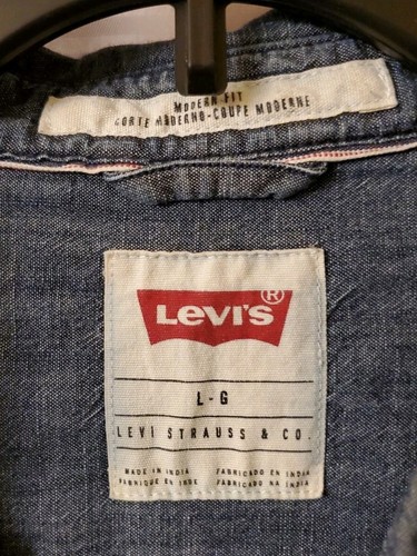 Levi's Kurzarm Hemd Große Herren Blau Tasche Regular Fit Baumwolle Freizeit - Bild 4 von 7