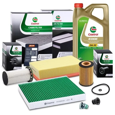 CASTROL FILTERS INSPEKTIONSPAKET FÜR AUDI A3 Q3 SEAT SKODA VW GOLF 7 1.6 2.0 TDI - Bild 1 von 4