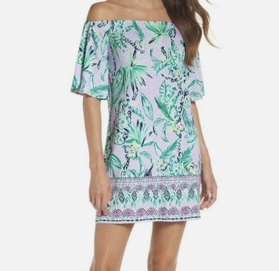 lilly pulitzer off shoulder dress Womens Dresses Lilly Pulitzer Odella Maxi Dress in Amalfi Blue Best Fishes, Size S