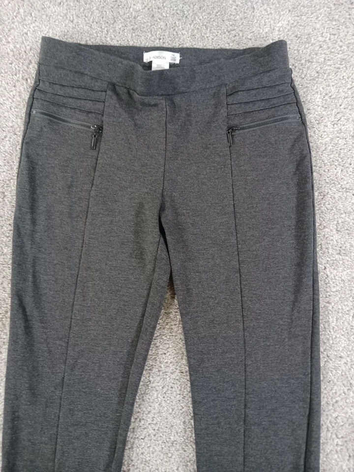 Pantalones capri 89th + Madison para mujer PM Petite gris medio viscosa nailon spandex Foto 2 de 4