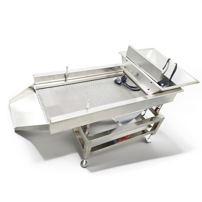 Stainless Steel Linear Vibrating Screen Dual-Motor 2mm Round Hole 80W×2 3000RPM
