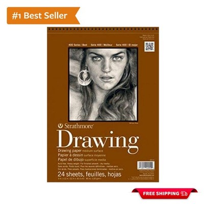 Artist-Grade 4x6 Drawing Paper Pad - 24 Sheets, Medium Texture, Wire Bound