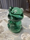 Fenton Sitting Glass Teddy Bear Sea Mist Green Opalescent Marked Fenton 3.75” H — photo 4
