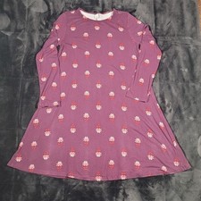 Old Navy Burgundy Pink Floral Long Sleeve Swing Dress Petite Small Stretch