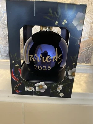 HARRODS 2025 CHRISTMAS BAUBLE NAVY NEW UNOPENED