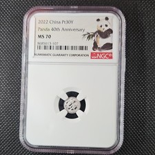 China 2022 30 Yuan 1 Gram Platinum Panda Coin NGC MS70 40th Anniversary Label 3807.69 per troy oz