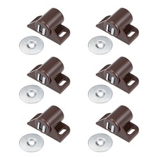 6X Magnetic Latches Catch Cabinet Door Magnet Latch for Cupboard Closet Brown