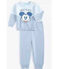 Disney Baby Boys Mickey Mouse Colorblocked Sweater  Jogger Pants, 2 PS 18m
