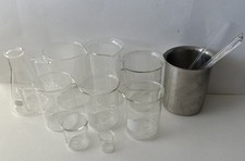 Vintage Lab Glass Pyrex Kimex Beaker Set Measurments Science Germany Lot Of 10+