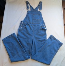 Overalls Denim Bibs Med Wash Blue Stretch Straight Leg Women's M
