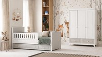 Modernes Kinderzimmer Set Mit Kinderbett Und Kleiderschrank In Weiß