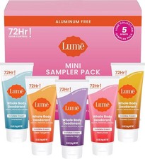 Lume Whole Body Deodorant 5 Pack Sampler Invisible Cream Minis NEW AND SEALED