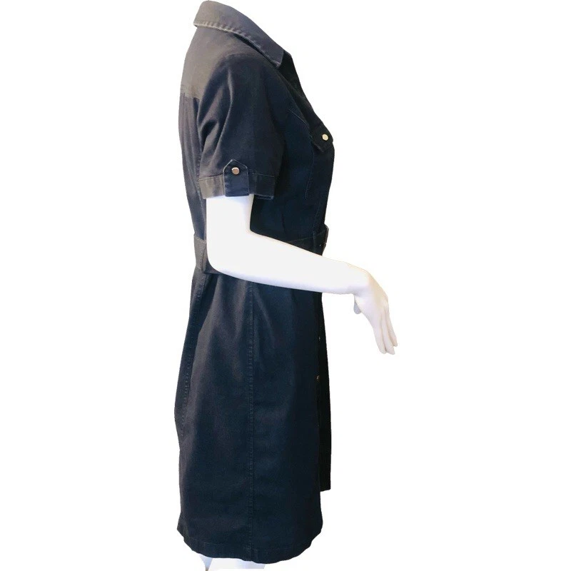 Vestido vaquero de manga corta con botones azul oscuro APT 9 talla 10 hasta la rodilla Foto 3 de 4