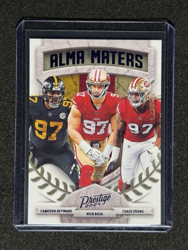 Cameron Heyward / Chase Young / Nick Bosa [Blue Xtra Points] #5 2024 Panini Prestige Alma Maters card