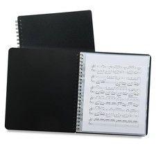 1 PCS Sheet Music Folder 40 Sleeves 80 Pages Binder Organizer Metal Wire Black