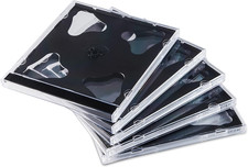 10.4 Mm Standard Double 2 Discs Capacity Clear CD Jewel Case with Black Tray,