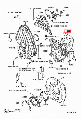 Genuine Hilux LN171 LN170 LN167 LN166 3L 5L 2L Timing Gear Cover Case Gasket - Picture 16 of 20