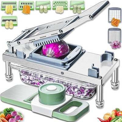 Stainless steel Vegetable Chopper, Veggie Chopper With 8 Blades, Onion Dicer