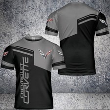 Custom Name - Men's Corvette C7 Polyester Gift Grey Black - All Size