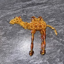 Vintage Plastic Beaded Camel Figure Super Cute! LOC L