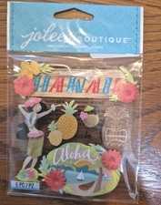 Scrapbooking Crafts Jolee's Stickers 3D Hawaii Dancer Tropical Drinks Aloha Tiki