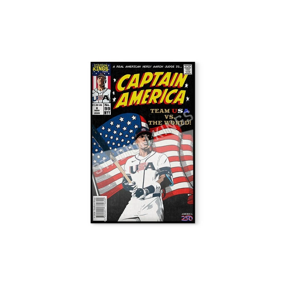 Aaron Judge Captain America 2026 Team USA Baseball Comic Book Poster