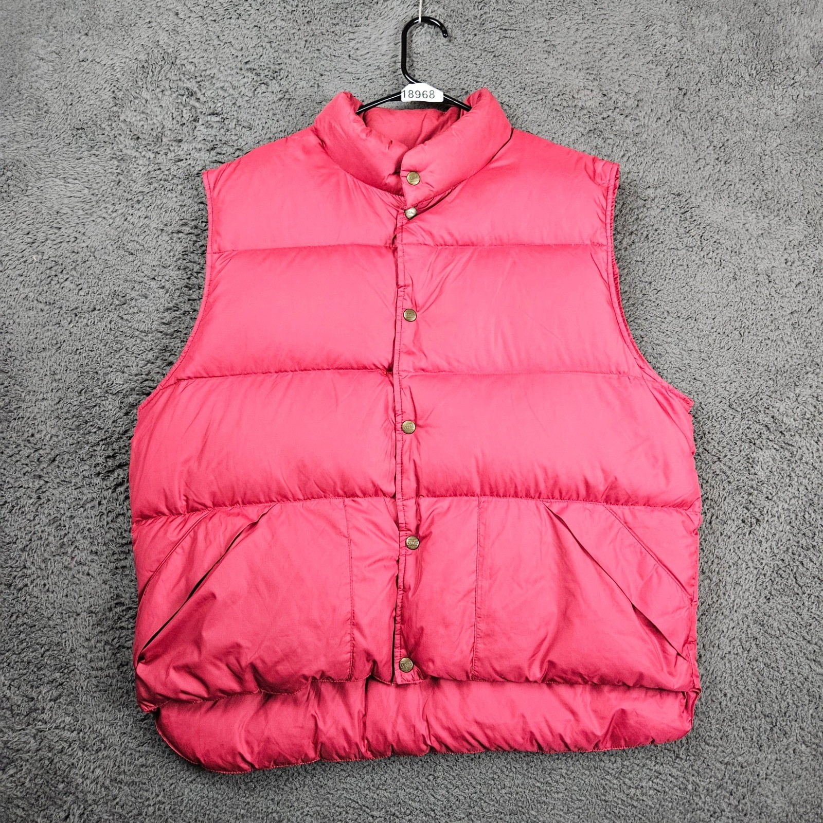 LL Bean Mens Puffer Vest Red Goose Down Insulated Size L Regular