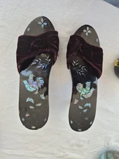 Vietman - Pair of Mother of Pearl Inlaid Mule Shoes circa 1970