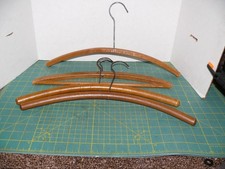 Lot Of 4 Vintage Antique Wooden Fur Coat Clothing Hangers  17" 16"