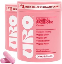 O Positiv URO Vaginal Probiotics for Women pH Balance Vaginal Flora, 60 Ct 2pk