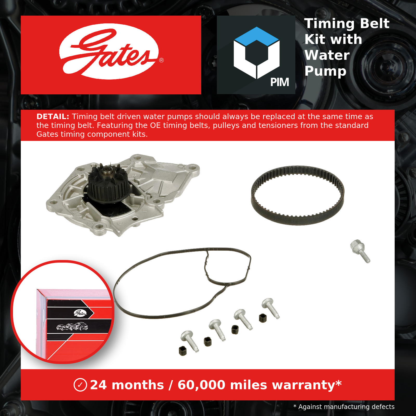 Timing Belt & Water Pump Kit fits SEAT ALHAMBRA 71 2.0 15 to 22 Set Gates New - Image 3