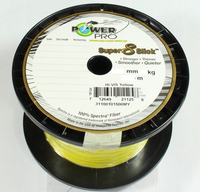 Power Pro Super8 Slick gelb - geflochtene Angelschnur - 0,13mm / 8kg - je 100 m