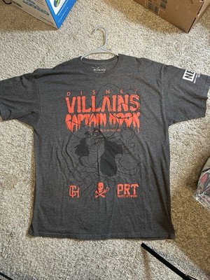Disney Villains Captain Hook T Shirt XL Gray Neff Collection Graphic Tee